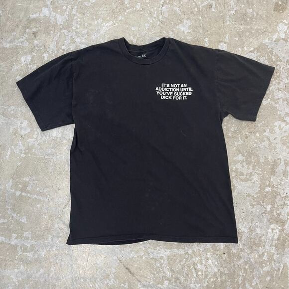 Assholes*s Live Forever Shirt Mens Large Black Its Not Addiction Graphic Funny - Picture 7 of 9